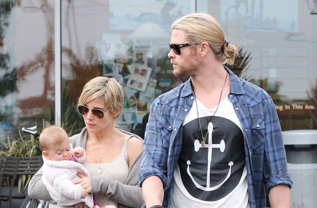 Chris Hemsworth and Elsa Pataky with new short blonde hair 